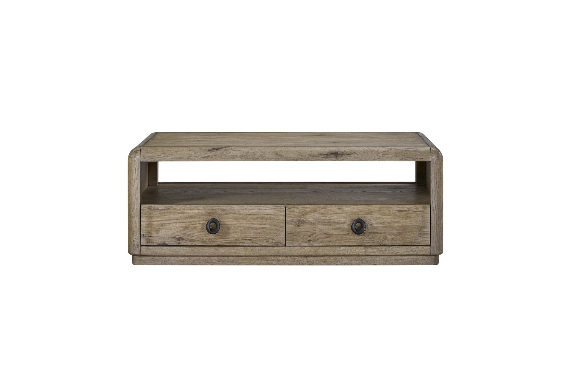 English Knotty Oak Drawer Cocktail Table
