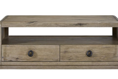 English Knotty Oak Drawer Cocktail Table