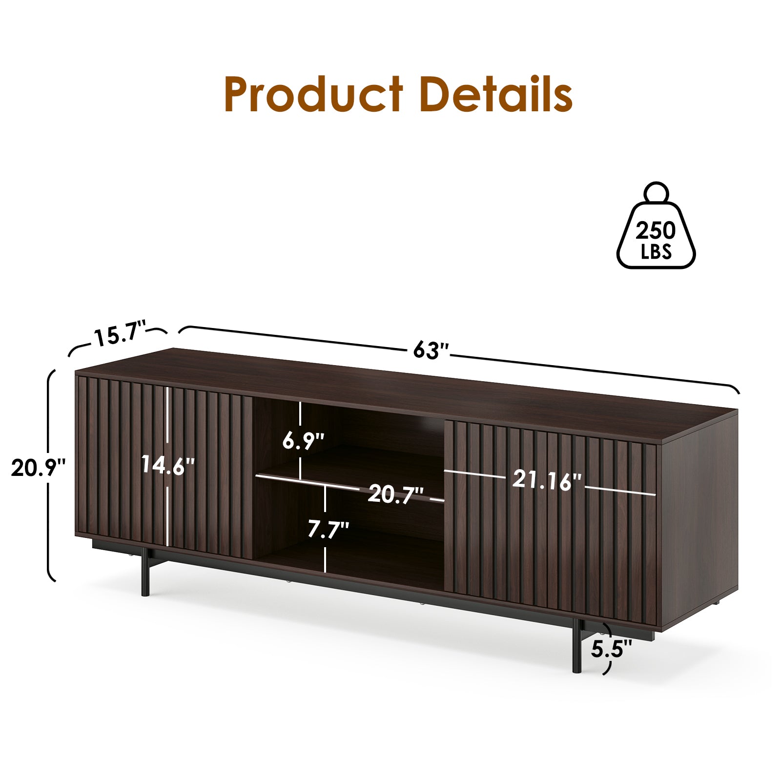 Mid Century Modern TV Stand for TVs Up to 75", Farmhouse Fluted TV Stand, Retro Wood TV Stand with Storage and Shelf, Entertainment Center with Pop-Up Doors for Living Room, Bedroom