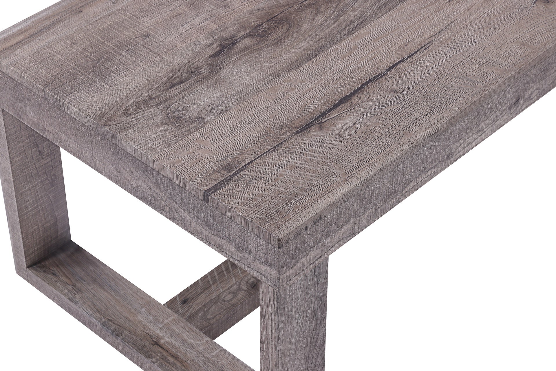 1pc Contemporary End Table Rustic Brown Gray Tan Finish Living Room Wooden Furniture