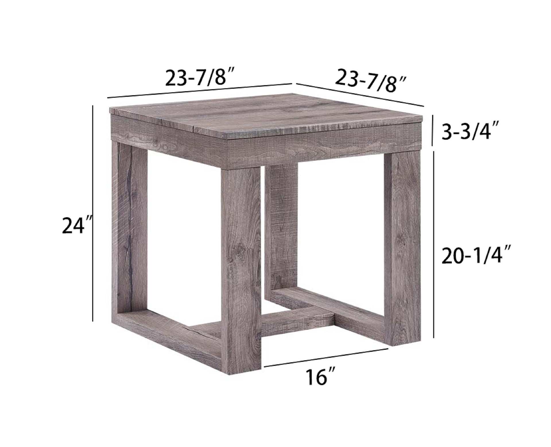 1pc Contemporary End Table Rustic Brown Gray Tan Finish Living Room Wooden Furniture