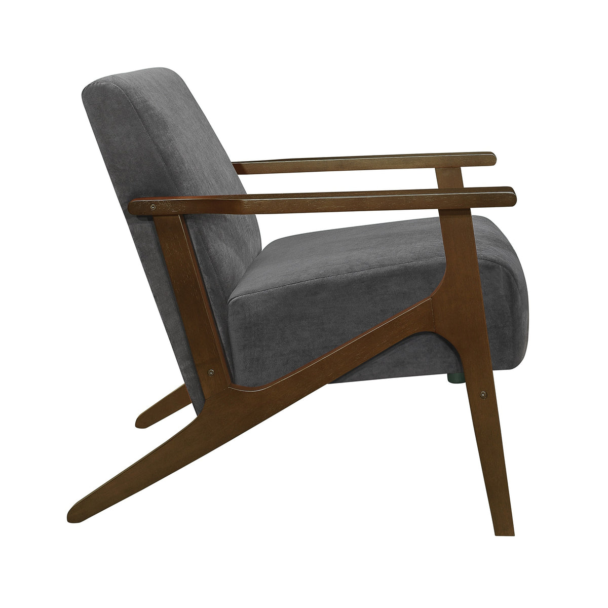 Modern Home Furniture 1pc Accent Chair Cushion Seat Back Dark Gray Upholstery Solid Wood Frame