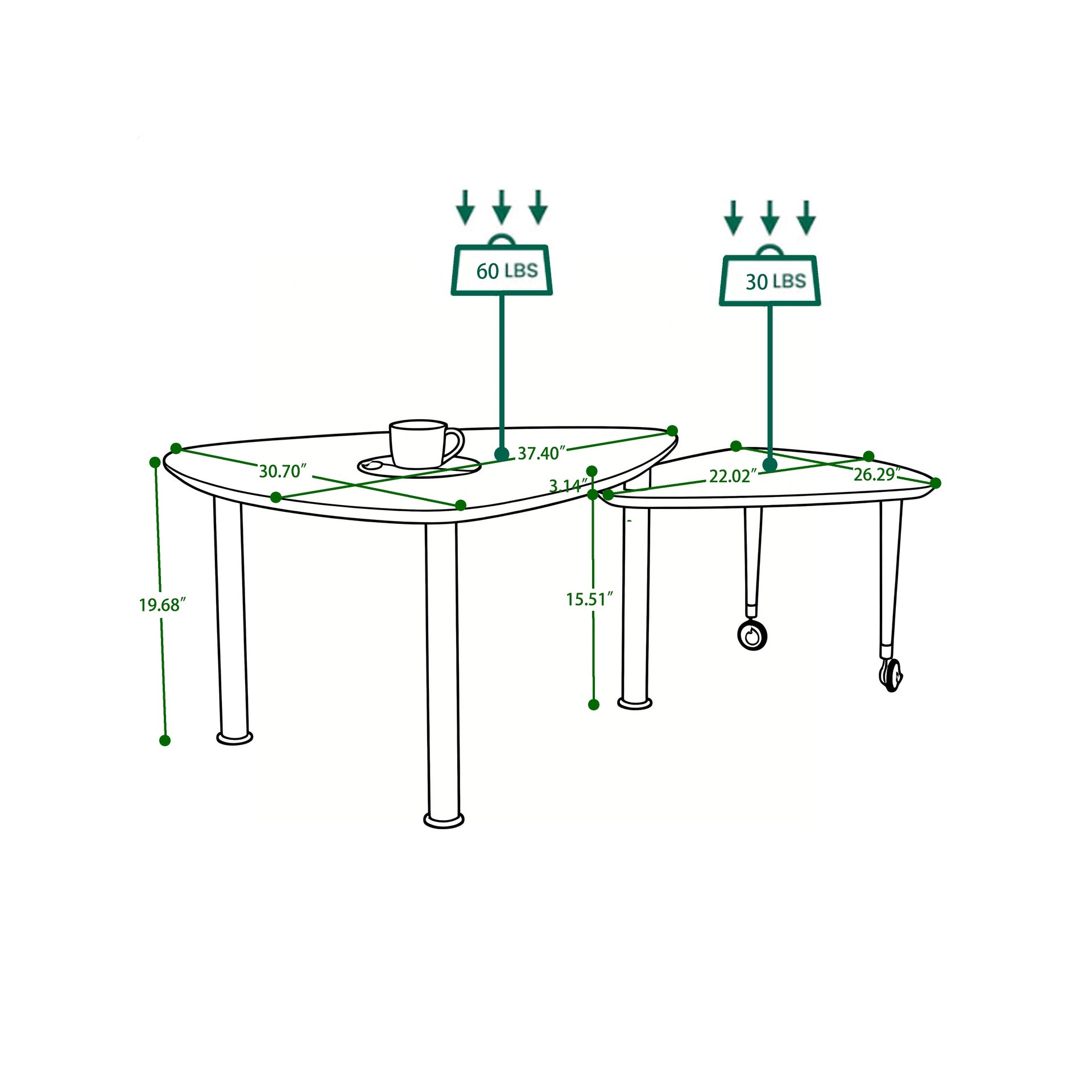 360 degree Rotatable modern Coffee Table for Living Room, solid wood legs with simply assemble Cocktail Table, Rotating Modern Apartment Wood Furniture Gray OAK veneer wear-resistant PU painted top
