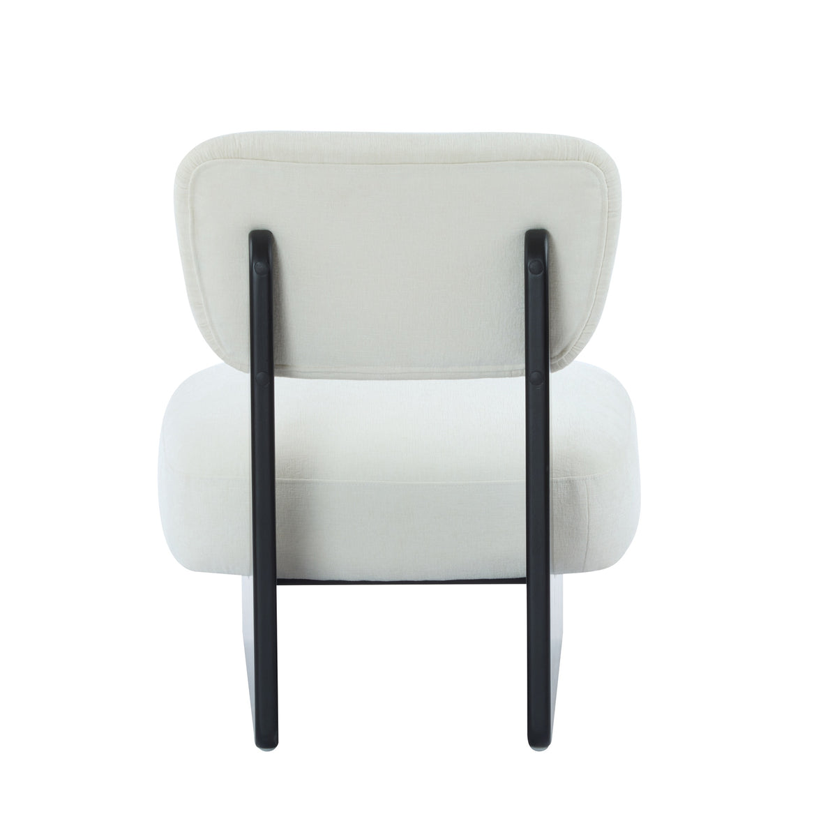 [Set of 2] Modern Beige Lounge Chair with Polyester Upholstery, Sturdy Wood Base With Black Finish, Minimalist and Stylish Accent Seating for Living Room, Bedroom, or Office