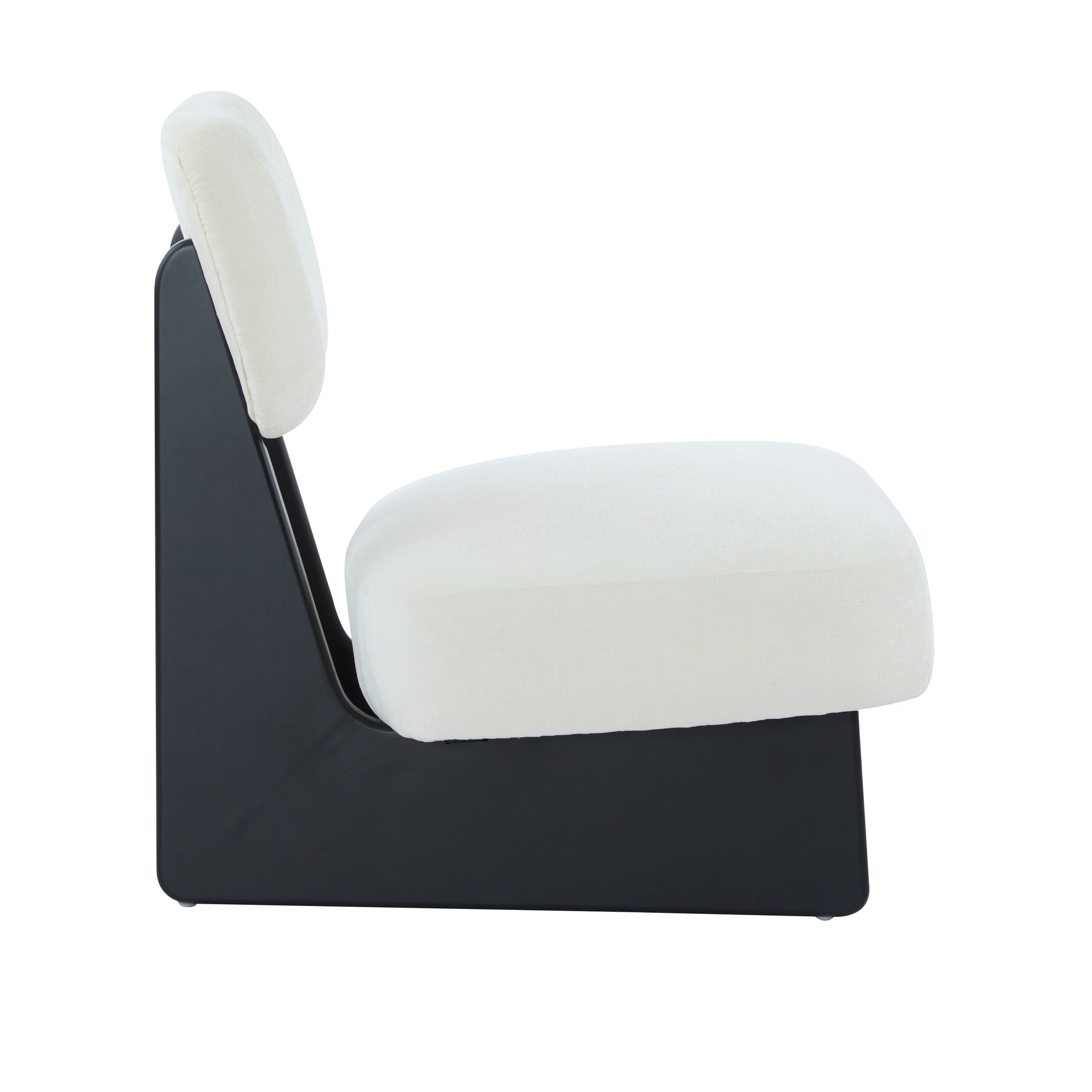 [Set of 2] Modern Beige Lounge Chair with Polyester Upholstery, Sturdy Wood Base With Black Finish, Minimalist and Stylish Accent Seating for Living Room, Bedroom, or Office