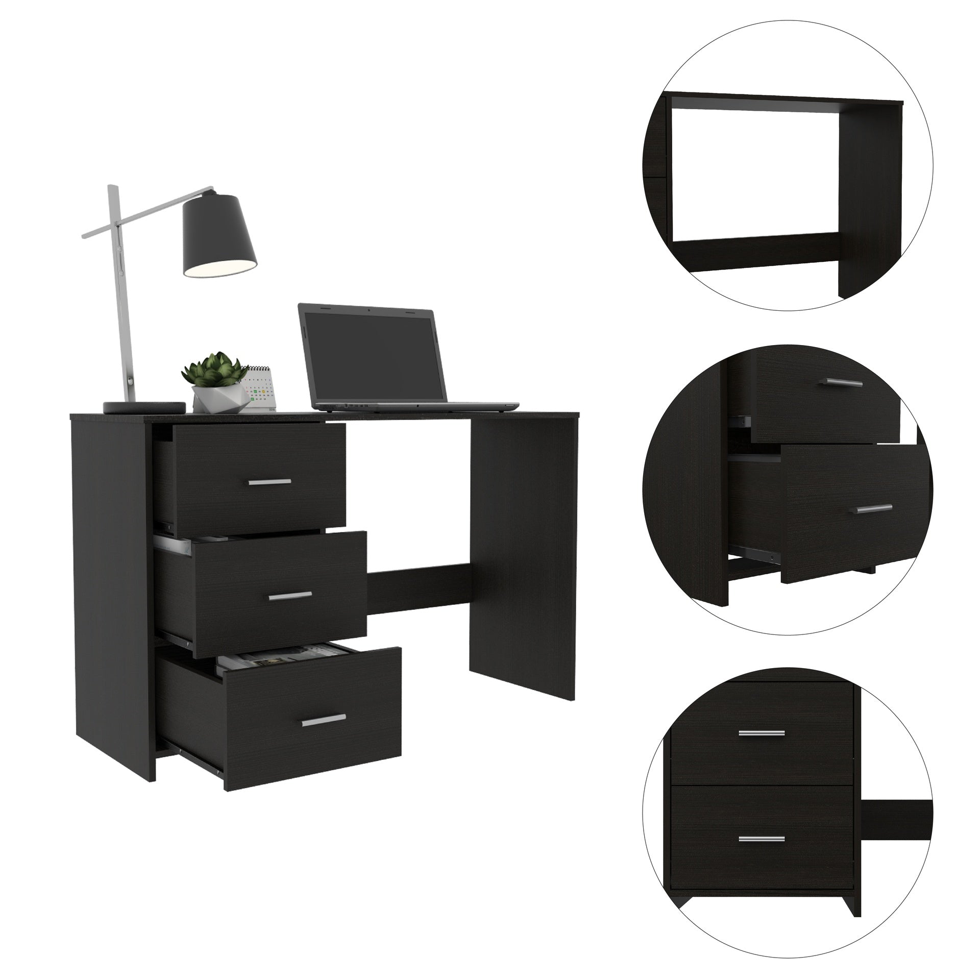3-Drawer Writing Desk Wenge