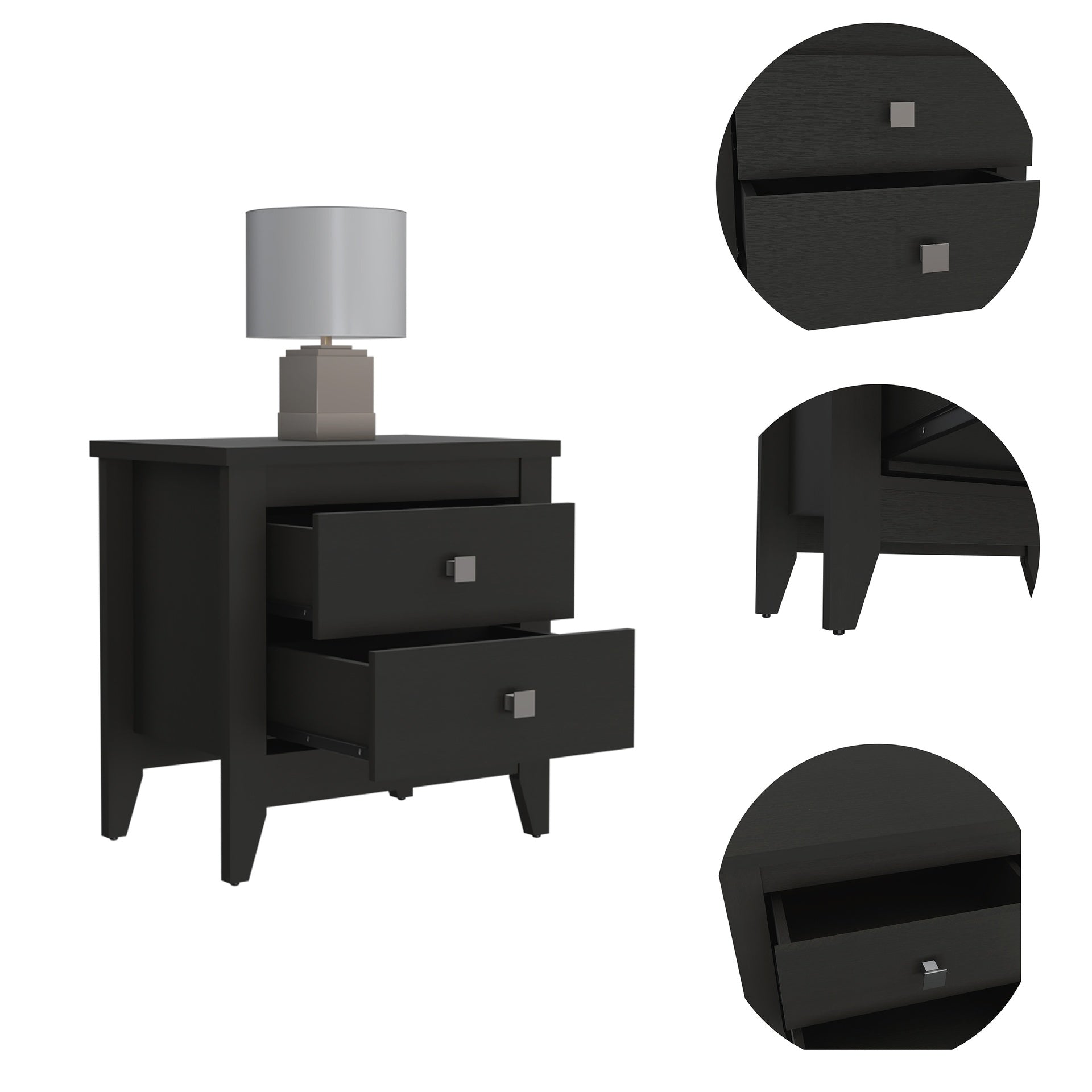 2-Drawer Nightstand Wenge