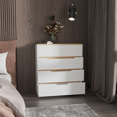 Lynbrook 4-Drawer Dresser White and Light Oak