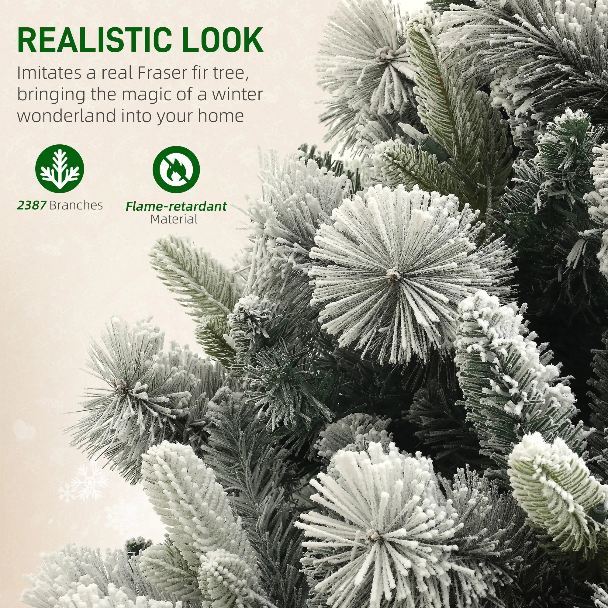 9 ft Artificial Christmas Tree with 750 Clear Lights for Home /Office /Holiday