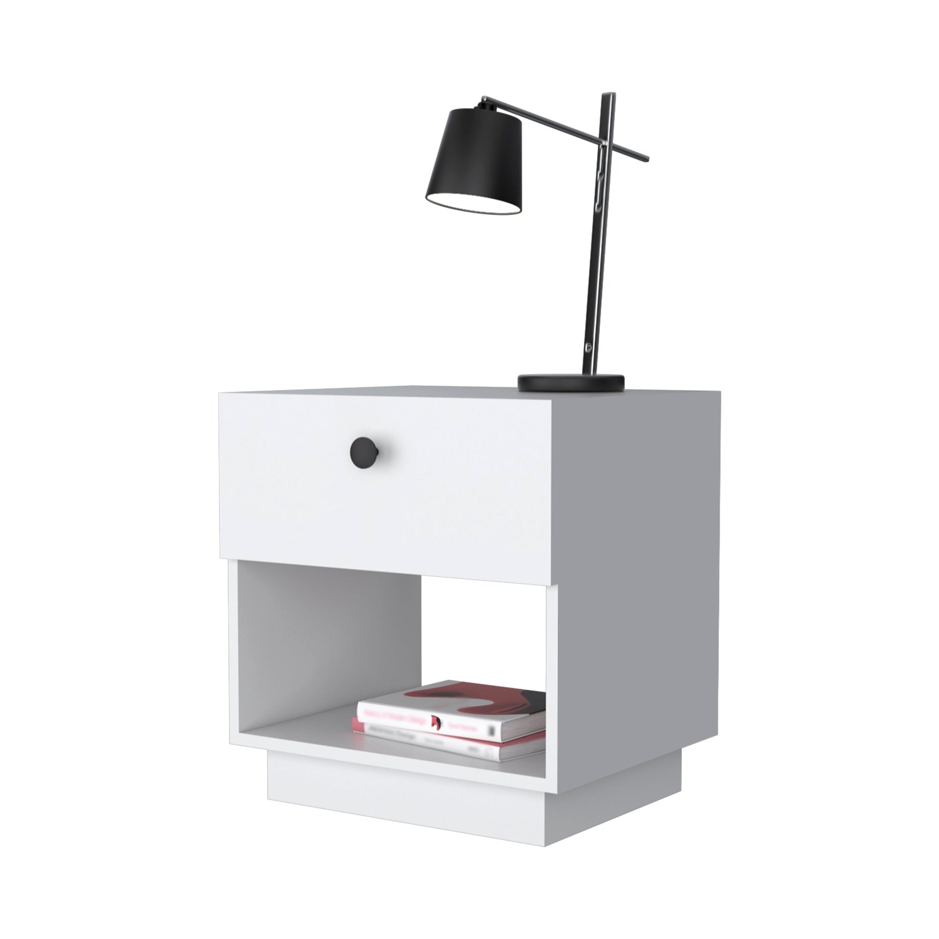 Myrtle 2 Drawers Nightstand, Bedside Table with Metal Handles