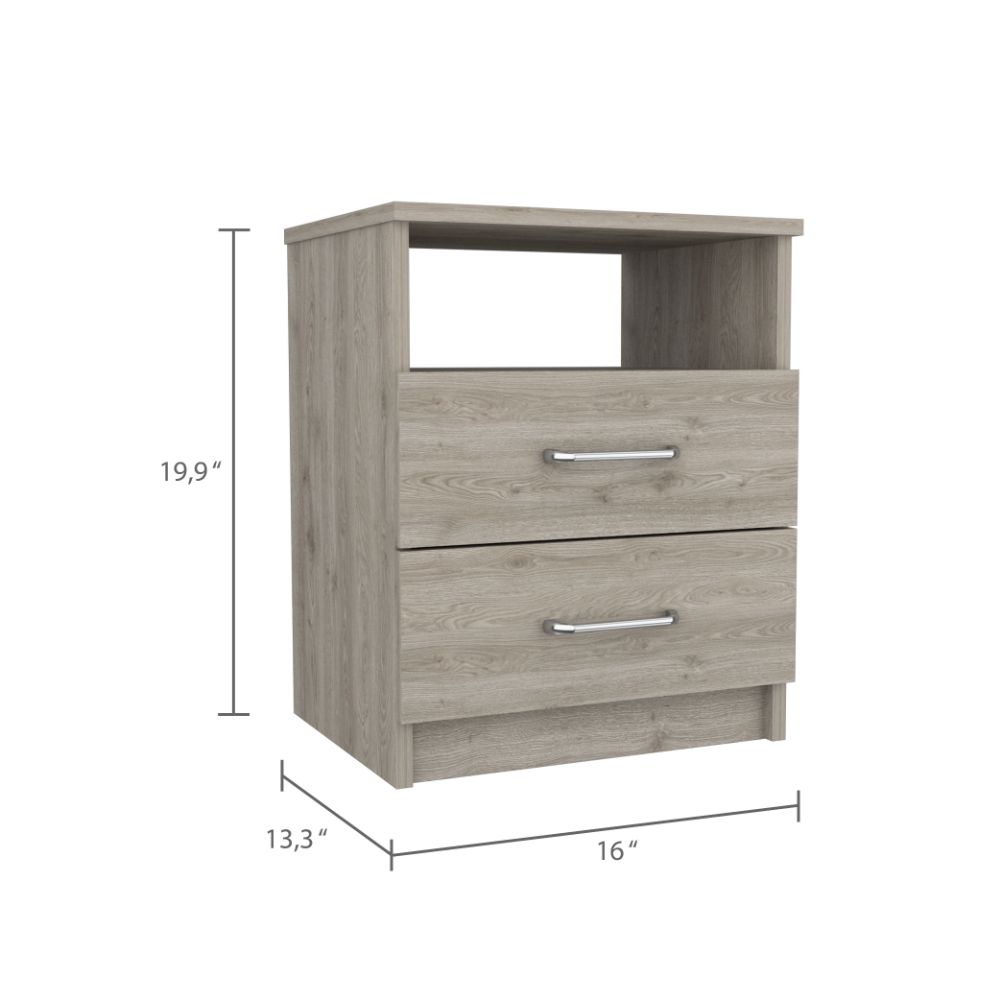 Oklahoma Nightstand,Two Drawers, One Shelf