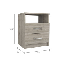 Oklahoma Nightstand,Two Drawers, One Shelf