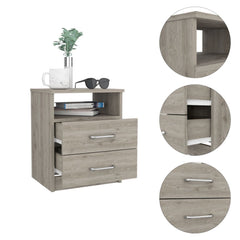 Oklahoma Nightstand,Two Drawers, One Shelf