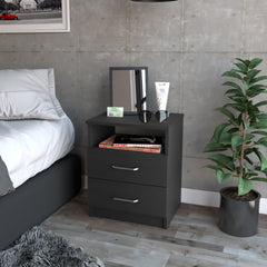 Oklahoma Nightstand,Two Drawers, One Shelf