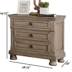 Transitional Style 1pc Nightstand Gray Finish  Hidden Drawers USB Port Bun Feet Gray Finish Bedroom Furniture