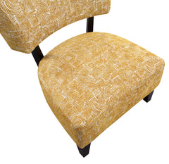 Contemporary Style 1pc Accent Chair Tapered Legs Armless Design Angled Back Yellow Finish Primary Living Room