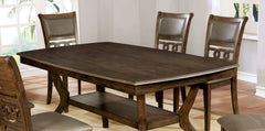Modern Antique Walnut Dining Table w Open Lower Shelf 1pc Rectangle Table Kitchen Dining Room Furniture