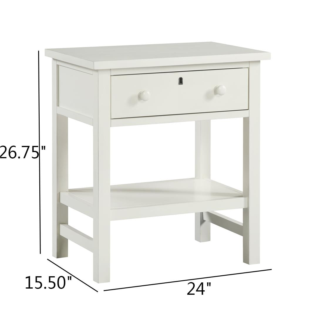 Finley 1-drawer Storage Nightstand - Antique White