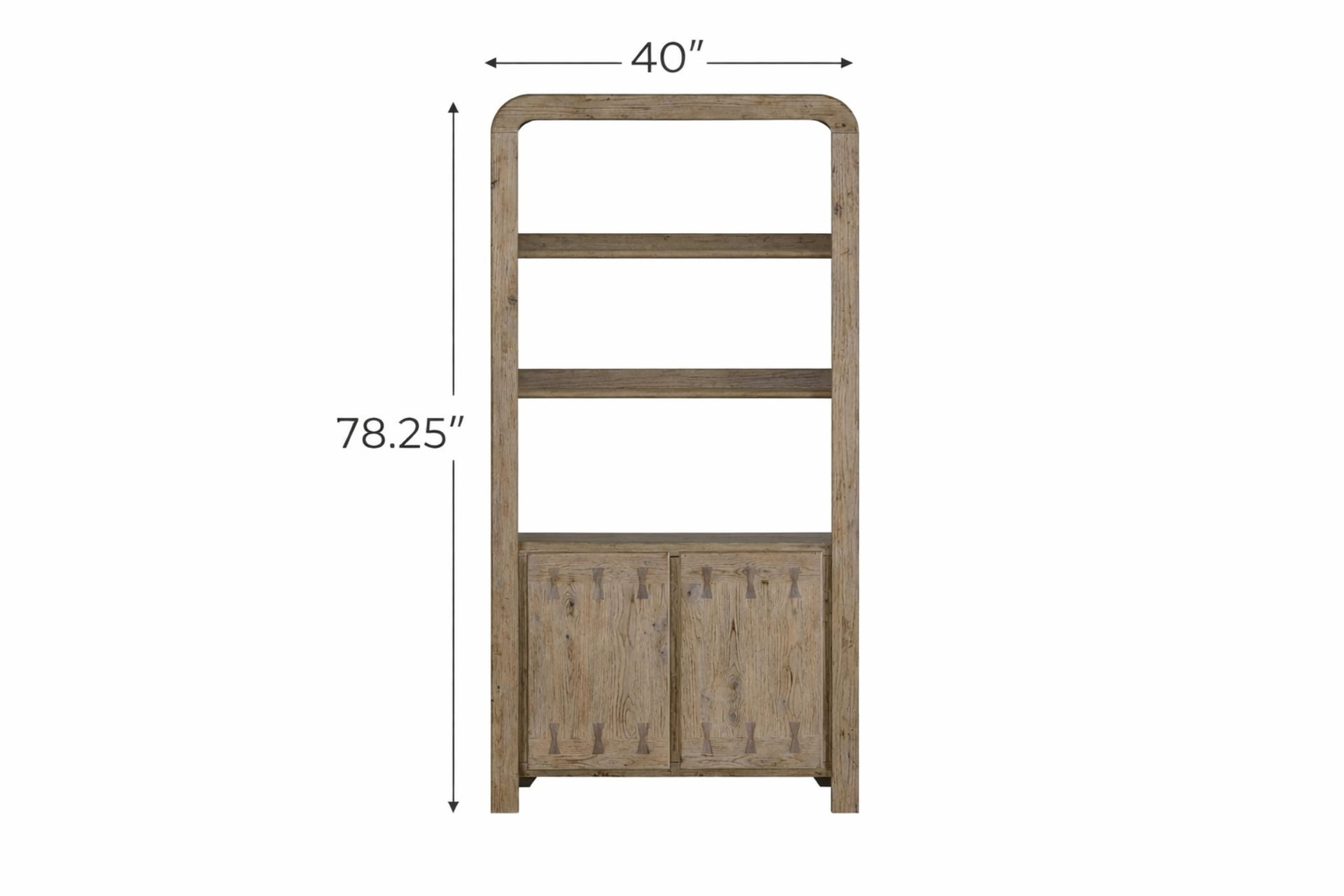 English Knotty Oak Bowtie Bookcase