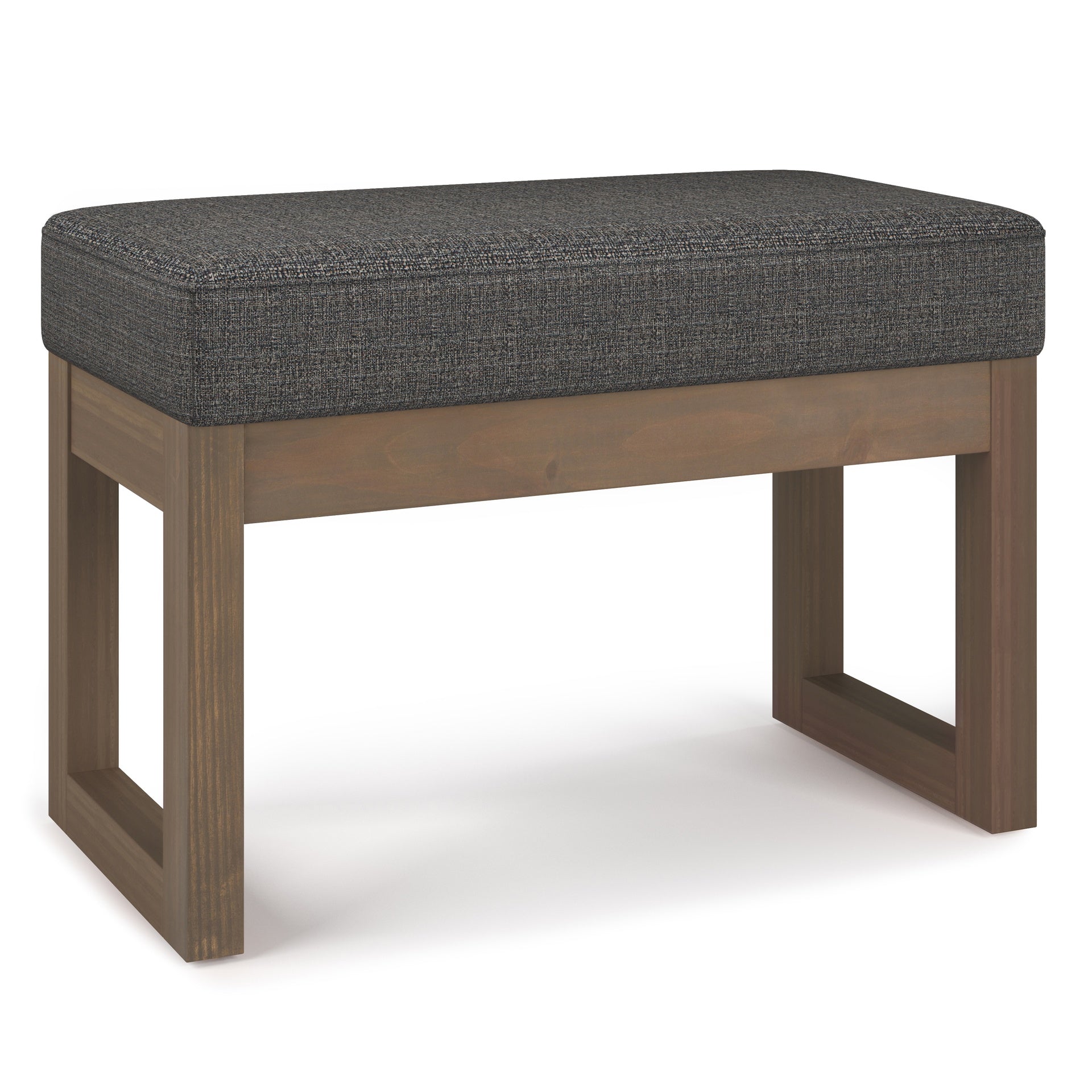 Milltown 27 inch Wide Solid Wood Footstool Small Ottoman Bench in Ebony