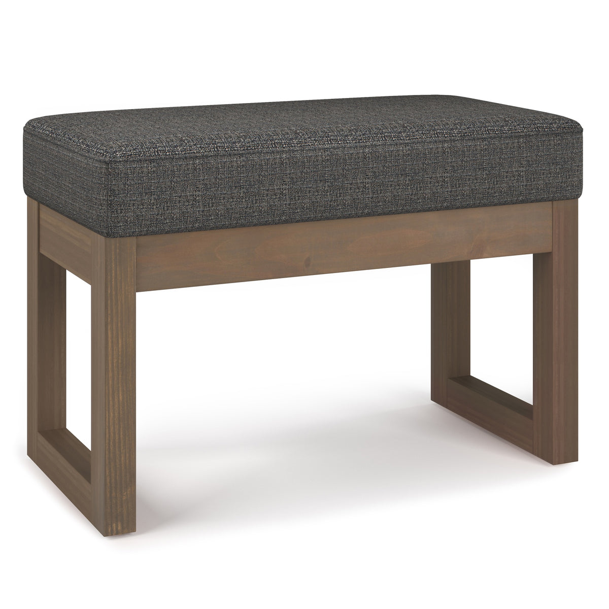 Milltown 27 inch Wide Solid Wood Footstool Small Ottoman Bench in Ebony