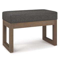 Milltown 27 inch Wide Solid Wood Footstool Small Ottoman Bench in Ebony