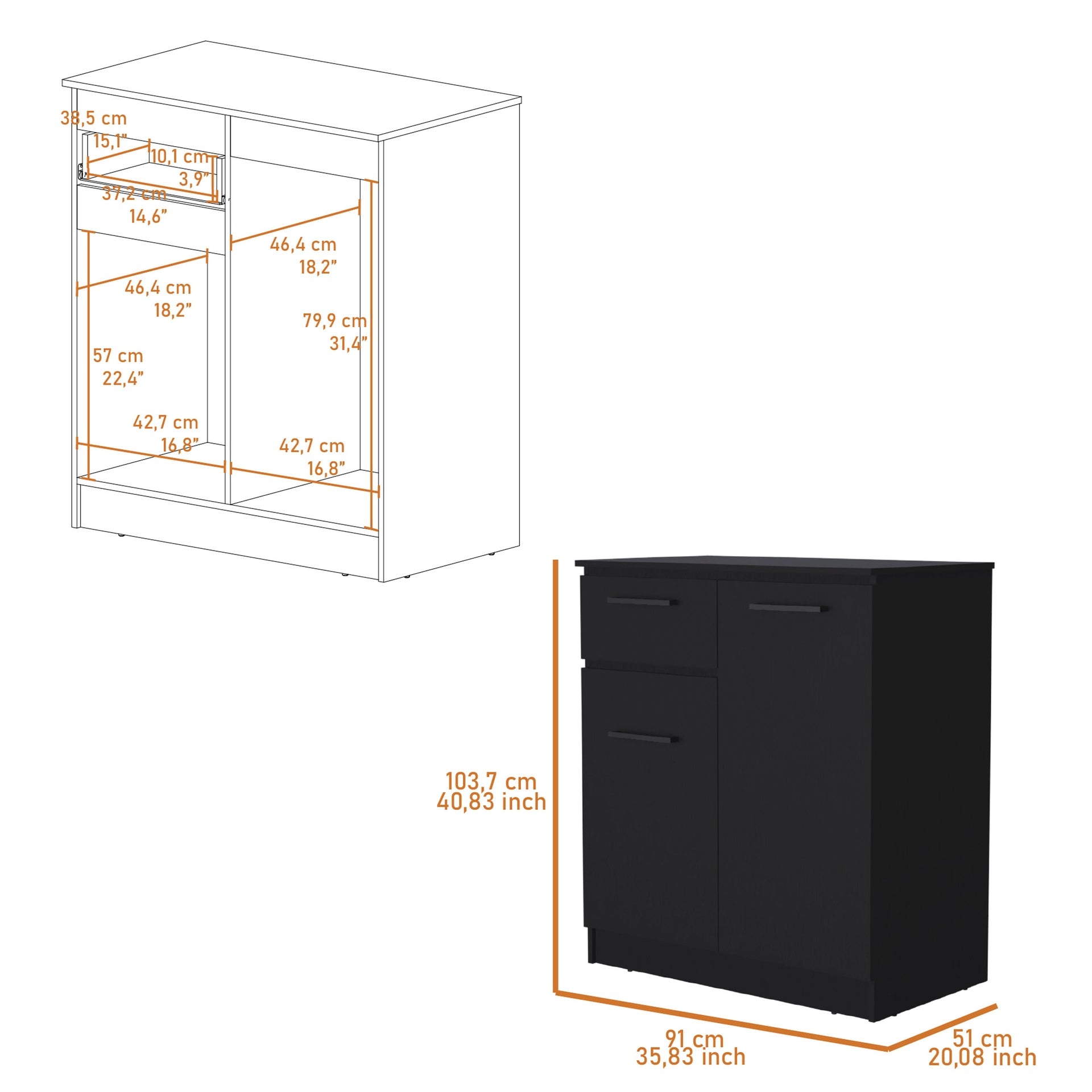 Clarion Dresser with 1-Drawer and 2-Door