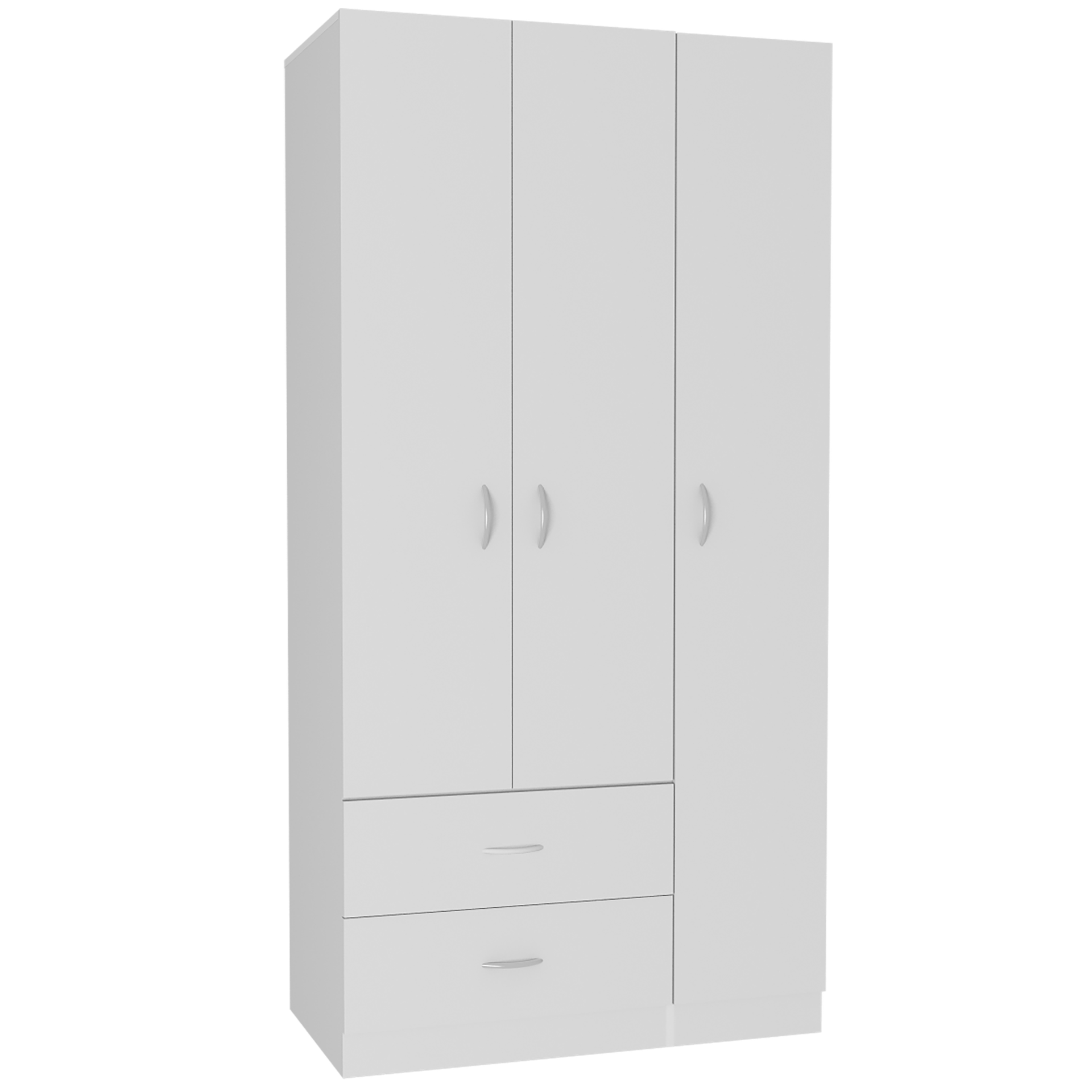 Eureka Three Door Armoire, Two Drawers, Rod