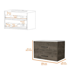 Maine Bathroom Vanity Wall Mounted with 2-Drawers
