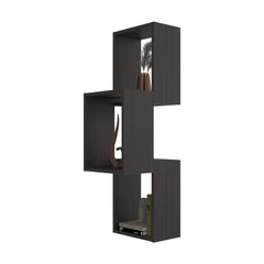 Stormi Wall-Mounted Geometric Shelf Unit, Wenge