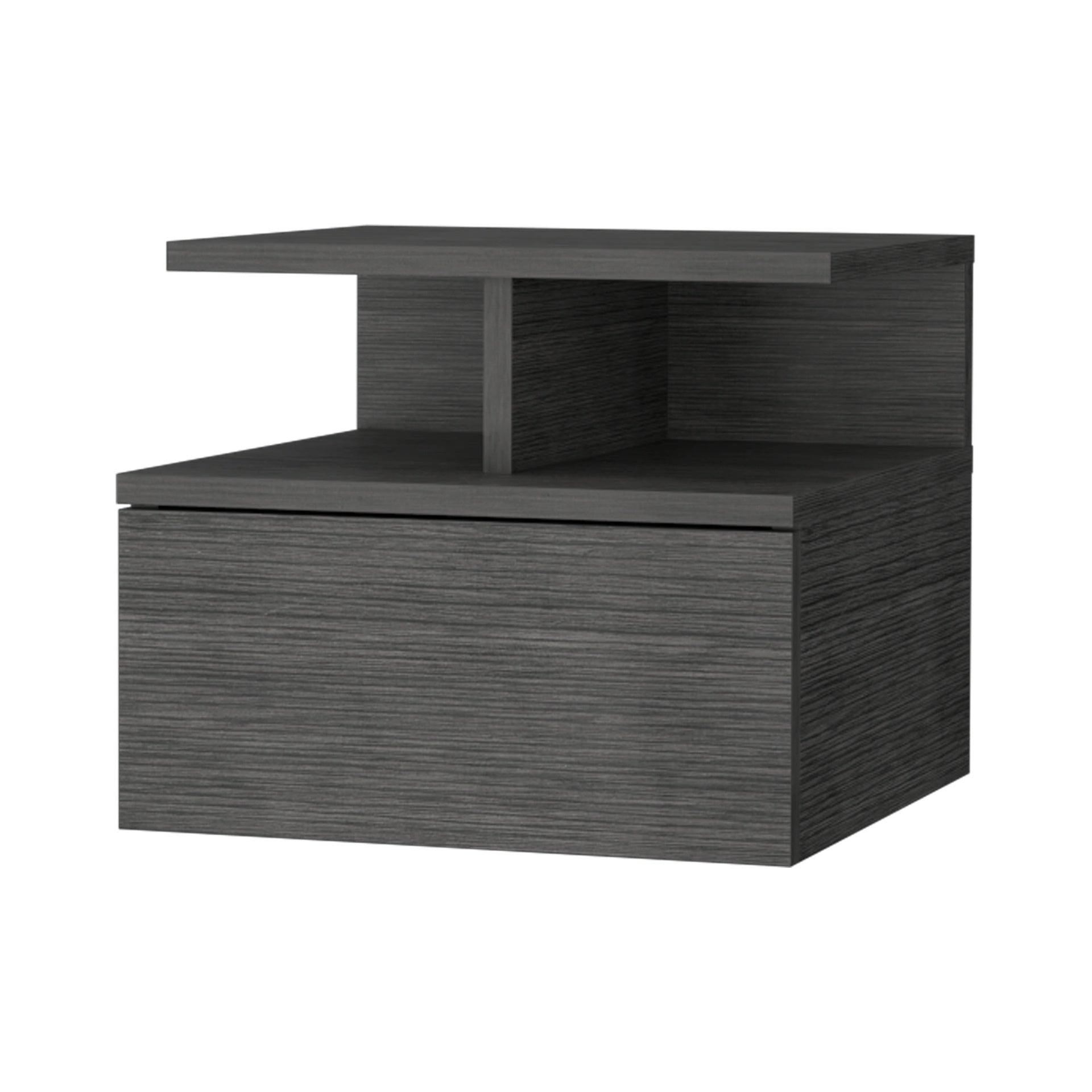 Augusta Floating Nightstand with 2-Tier Shelf and 1-Drawer