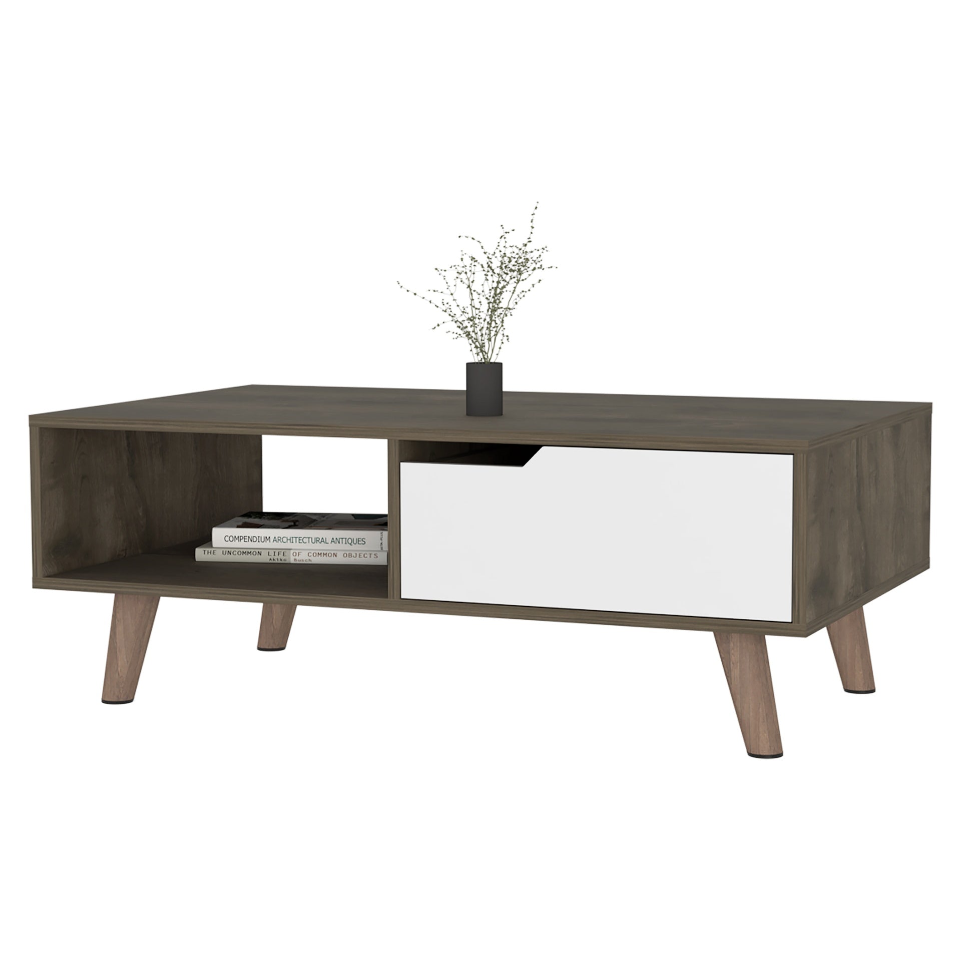 Hamburg Coffee Table 2.0 , One Open Shelf, One Drawer