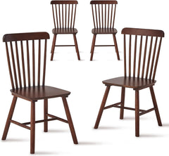 4 pieces of dining chair, Walnut, rubber wood material, dining chair, solid wood chair, solid wood dining table chair