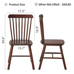 4 pieces of dining chair, Walnut, rubber wood material, dining chair, solid wood chair, solid wood dining table chair