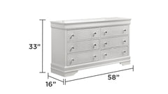 Blaze Modern Style 6- Drawer Dresser Made with Wood in White(Only Dresser) same as B009P286630 (CA inventory)