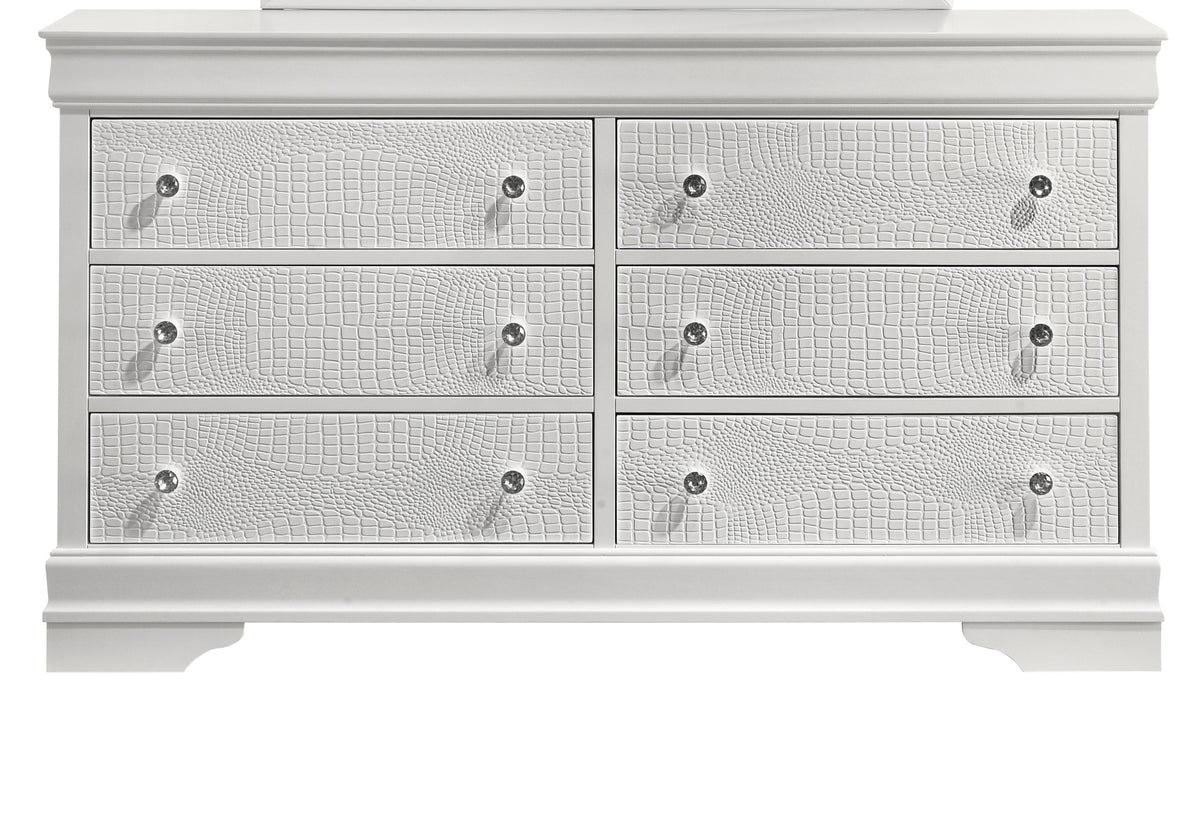 Blaze Modern Style 6- Drawer Dresser Made with Wood in White(Only Dresser) same as B009P286630 (CA inventory)