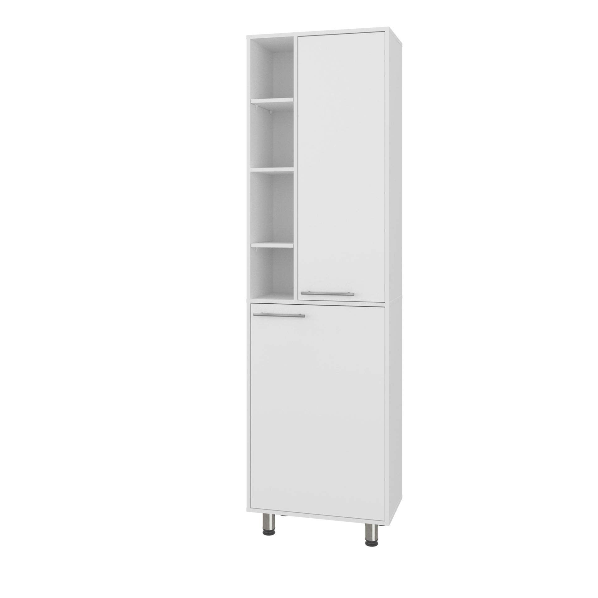 Kitchen Pantry 80.30" H 2 Doors, 9 Shelves, 4 Legs, White - Kitchen