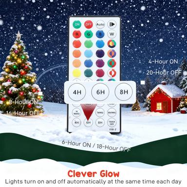 Lighted Wreath Decoration with Dual Color LED, 48 Inch Christmas Wreath with Daily Timer, Remote