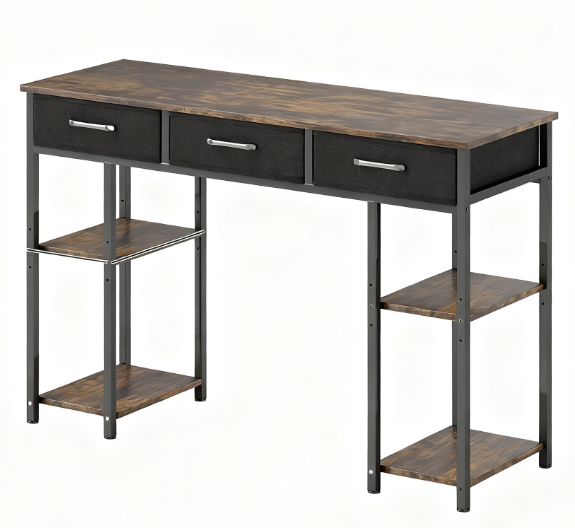 Writing Desk, Home Office Desk with Adjustable Shelves,For Home and Office