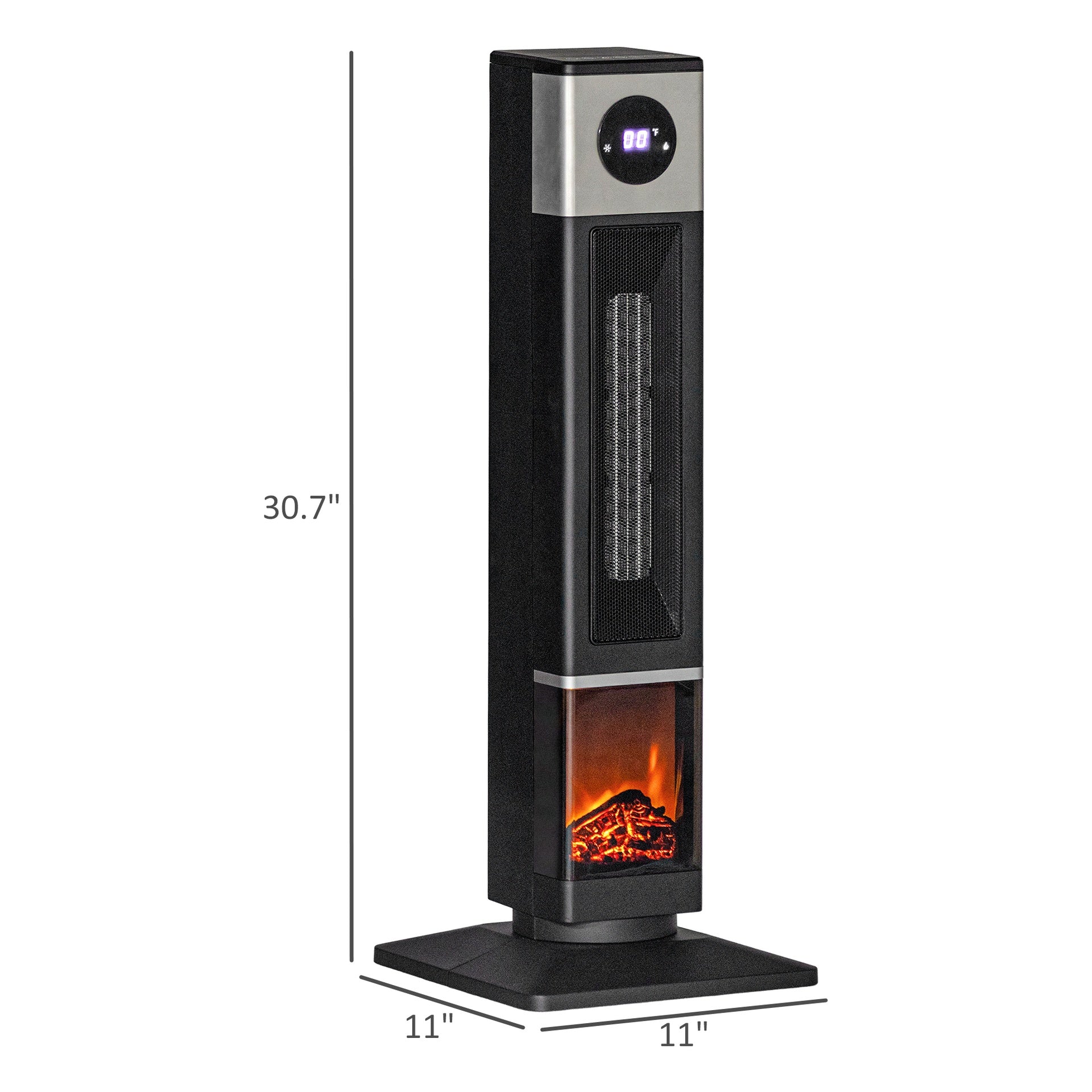 Black Freestanding Electric Heater,Remote Control & 12H Timer for Indoors