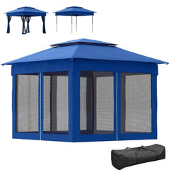 Sturdy and Durable Foldable Gazebo,Outdoor Patio Pop Up Canopy Gazebo Shelter with Zipper Netting,Carry Bag