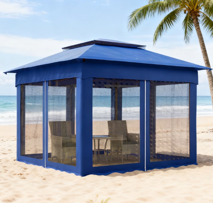 Sturdy and Durable Foldable Gazebo,Outdoor Patio Pop Up Canopy Gazebo Shelter with Zipper Netting,Carry Bag