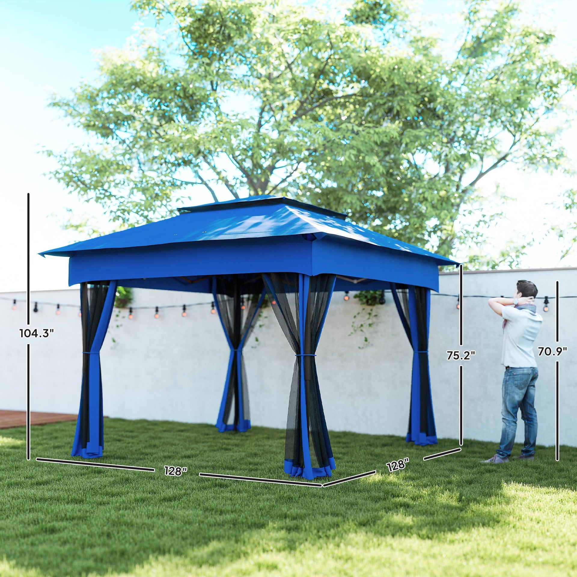 Sturdy and Durable Foldable Gazebo,Outdoor Patio Pop Up Canopy Gazebo Shelter with Zipper Netting,Carry Bag