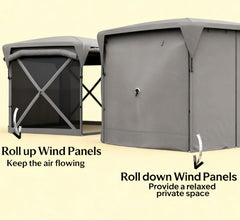 Adjustable Mesh Sidewalls Outdoor Tent,Pop Up Gazebo Screen Tent,with Removable Roof Cover, Roll-up Wind Panels