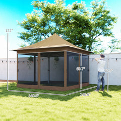 Adjustable Height Pop Up Tent,Canopy Tent with Mesh Netting,with Carry Bag,for Garden,Patio