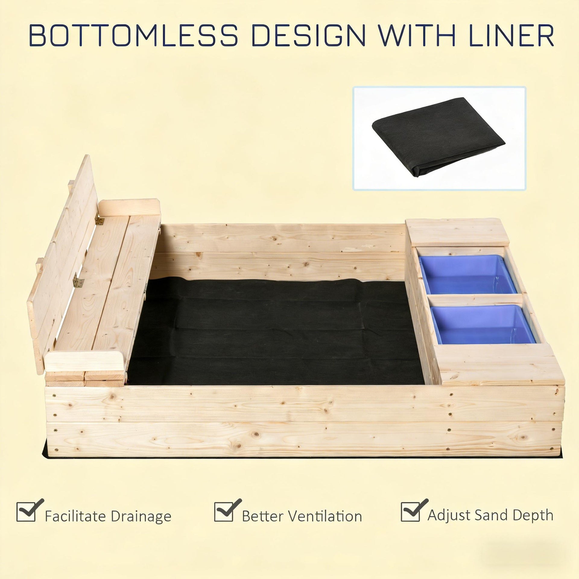 Children Wooden Sandbox