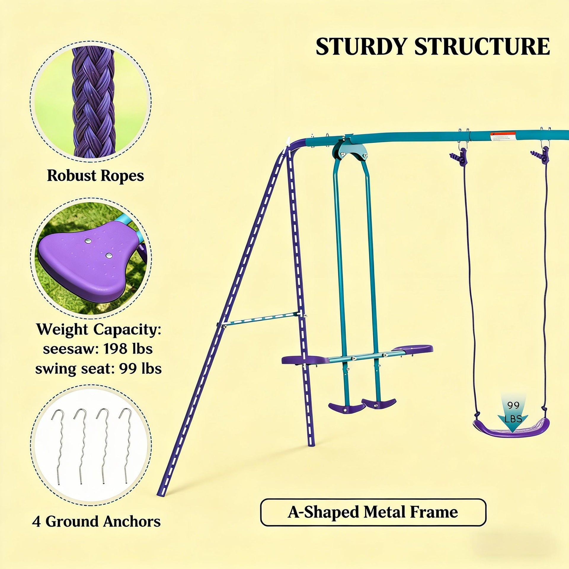 Outdoor Swing Set,Metal Swing Set
