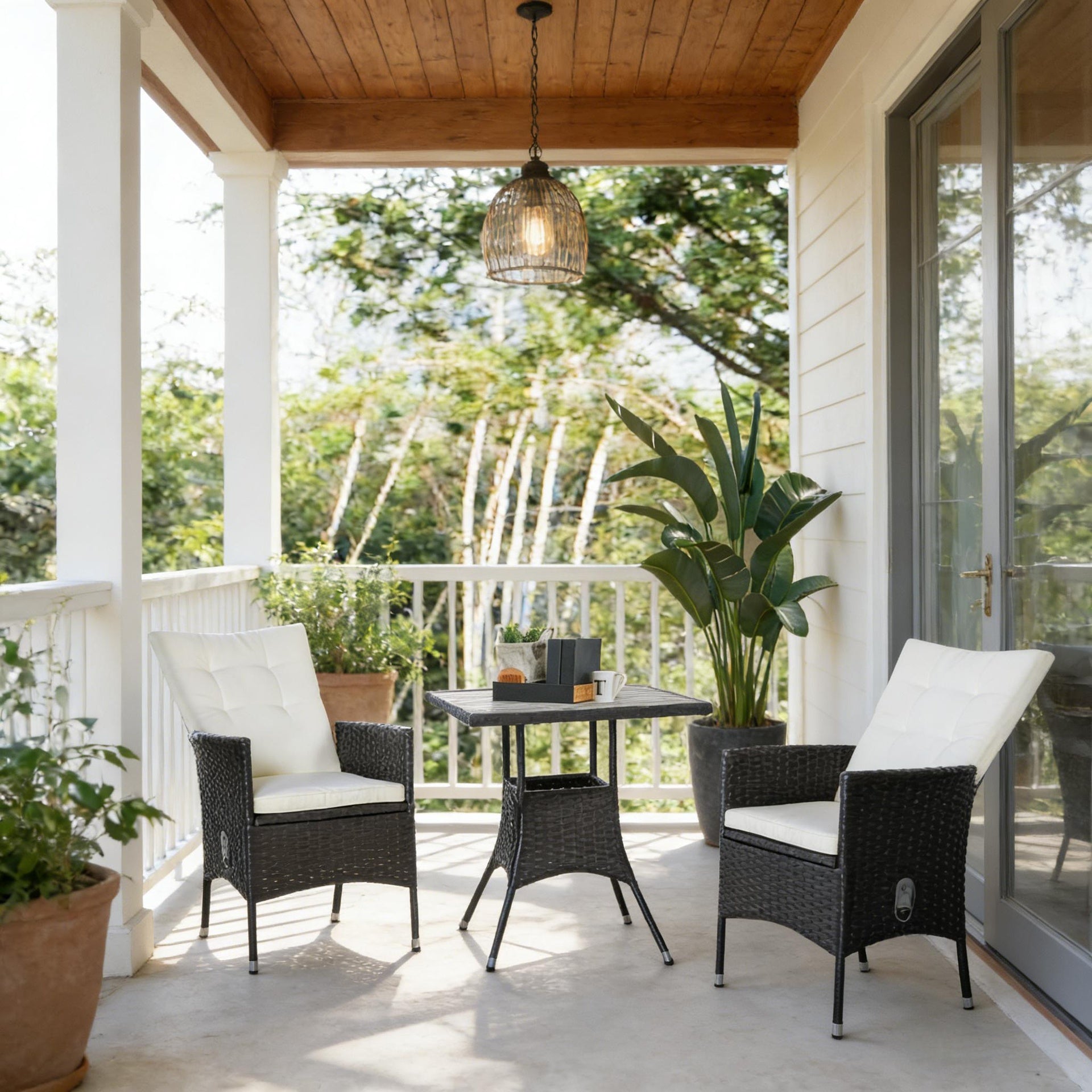 Stylish Style Rattan Furniture Set,3 Piece Patio Bistro Set