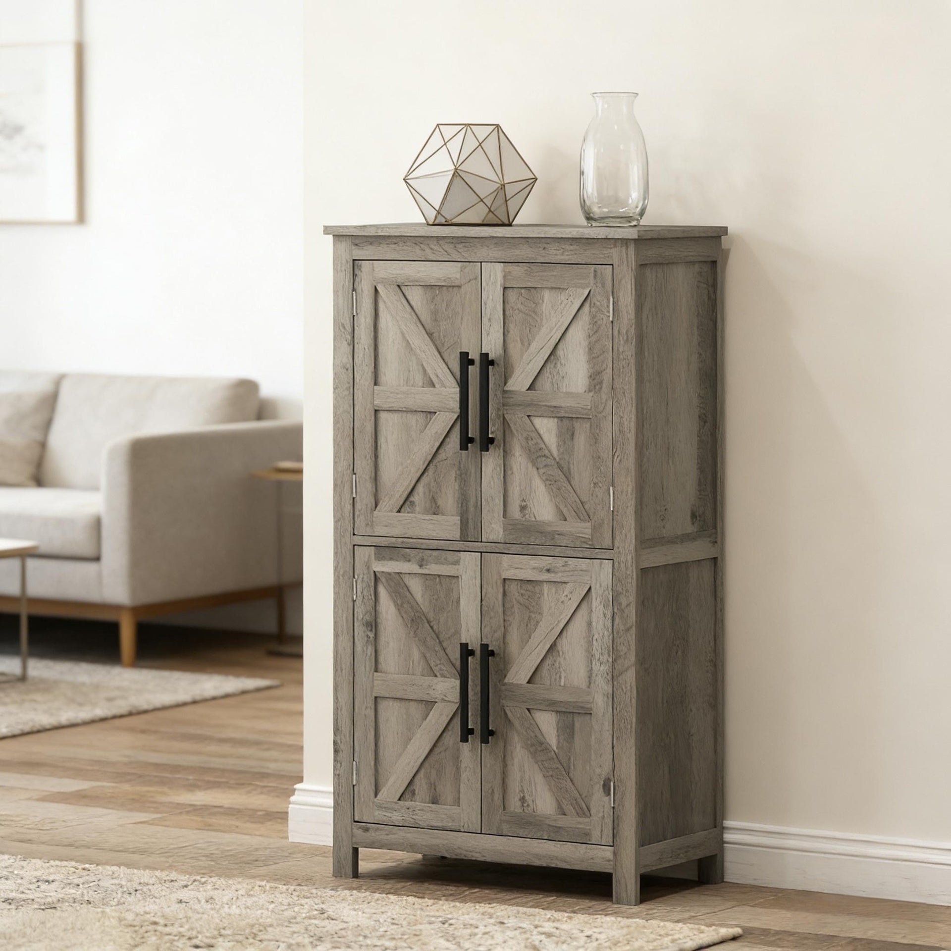 Rustic Home Floor Storage Cabinet,Kitchen Pantry Cabinet,Freestanding Storage Cabinet