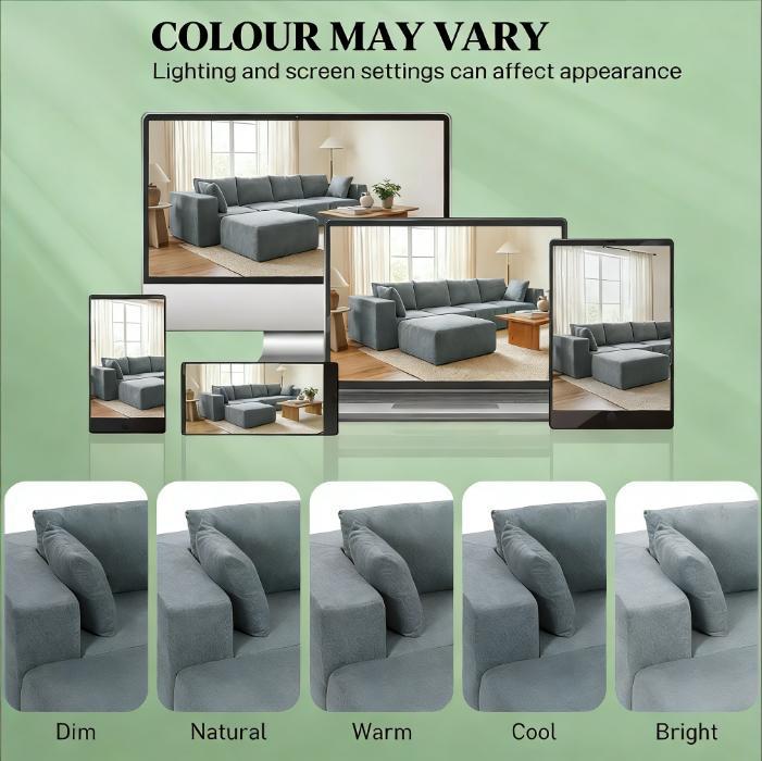 Modern Conversation Couch,Boneless U-Shape Sectional Couch,Modular Sectional Sofa
